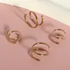 Conjunto de 4 Peças de Argolas Curvas Espirais para Nariz 8-10mm, Argolas para Orelha de 0,8mm de Espessura, Argolas para Nariz de Estilo Simples, Piercings para Hélice da Orelha, Joias para Piercing