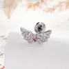 Nuevos Pendientes de Aro Versátiles de Micro-Pavé de Circonita con Alas de Ángel y Barra de Tornillo Hensen para Hombres y Mujeres