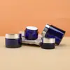 Estoque Disponível de Potes de Creme Azul Royal 20g 30g 50g, Estilo Alto e Fino 100g Frascos Dosadores à Prova de Luz para Creme Facial e Creme para Olhos