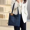 Bolsa de Ombro Jeans 2025 Nova Vintage Grande Capacidade Bolsa de Compras para Mamãe Artística Para Deslocamento Simples Bolsa de Lona para Mulheres