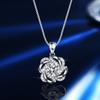 Anillo colgante, collar y pendientes de plata de ley s925 transfronterizos, joyería de moissanita de 1 quilate, flores, tres piezas de joyería, conjunto