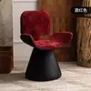 Silla de maquillaje de lujo para habitación de niñas, taburete de maquillaje estilo vintage con respaldo, silla giratoria para tocador para vestidor