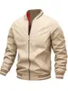 Chaqueta Casual Sencilla para Hombre Primavera y Otoño 2025, Exclusivamente para Ventas Transfronterizas, Ropa de Trabajo Deportiva de Color Sólido, Estilo de Moda Europeo y Americano para Hombre