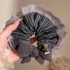 Ligas para el cabello estilo coreano, ligeras, con estampado de leopardo, elásticos para el cabello retro extragrandes, bandas elásticas para el cabello muy elásticas, scrunchies de moda para mujer