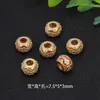 Cuentas huecas de circonita incrustada en oro de 14 quilates, cuentas de barril, accesorios para pulseras, collares, joyería tejida a mano, en stock, venta al por mayor