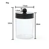 Nuevo Frasco de Almacenamiento de Botellas Acrílicas Caja para Bastoncillos de Algodón Frasco de Almacenamiento Negro Dorado PS Organizador de Maquillaje Almacenamiento de Algodón para Maquillaje