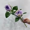 Simulación 2 cabezas rosa Día de San Valentín hogar decoración de boda pared de flores flor de simulación flor artificial rosa de tela de seda artificial