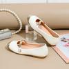 Zapatos Mary Jane para Niñas de Suela Blanda Más Vendidos, Zapatos de Princesa de Punta Redonda, Zapatos de Salón Planos de Estilo Francés Poco Profundos, Zapatos de Cuero Artísticos Retro