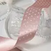 Cinta de poliéster con puntos, cinta de lunares brillantes de una sola cara, accesorios para el cabello DIY para niños, material para moños, caja de regalo, bolsa para envolver ramos