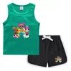 Colete de verão infantil 2023 calça curta camisa básica casual coreana absorvente de suor doce regata infantil