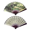 Leque de Dança Estilo Chinês de 8 polegadas para Mulheres, Leque Dobrável de Verão, Estilo Japonês Tradicional, Pequeno Leque Dobrável Clássico Estilo Antigo de Pano Retrô
