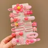 Presilhas de Cabelo Infantis Estilo Coreano, Conjunto de Acessórios de Cabelo de Flores, Grampos de Cabelo de Animais Fofos, Acessórios de Cabelo para Meninas Dopamina Atacado com Frete Grátis