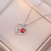 Collar para Mujer, Moda Transfronteriza, Diseño Nicho de Corazón, Versátil Elegante, Colgante Simple y Versátil, Collar Cadena Clavícula para Mujer
