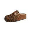 Chanclas de Plataforma Retro para Mujer Otoño 2026 Nuevas Versátiles Parcheadas de Punta Cerrada Medias Zapatillas para Mujer Chanclas Deslizables para Exteriores