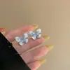 Brincos de Pérola Flor Cristal Borboleta Gradiente Novo Estilo Coreano Moda Feminina Doce Design de Nicho Senso de Design Brincos Mori