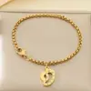 Moderna y Dulce Multi-Estilo Corazón Hueco Forma de Corazón Cadena de Perlas para Padres e Hijos de Cintura Alta Día de la Madre Acero Inoxidable Pulsera para Mamá