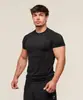 Amazon Comercio Exterior Ropa Deportiva para Hombre de Manga Corta GYM Fitness Running Entrenamiento Elástica Moda Estampada Camiseta de Cuello Redondo