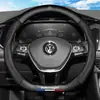 Capa de volante de fibra de carbono transfronteiriça 5D com logotipo em relevo capa de maçaneta de carro elétrico modificação de volante transfronteiriça