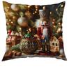 Capa de Almofada de Natal da Amazon Transfronteiriça para Casa Desenho Animado Capa de Almofada de Sofá Poliéster Estampado Sala de Estar Capa de Almofada Decorativa