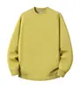 Sudadera Redonda de Algodón de Isla de 330g para Hombres y Mujeres, Color Liso, Versátil, Holgada, Casual para Grupo, Logo Bordado Impreso