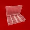 Caja de almacenamiento con clasificación de múltiples rejillas para piezas de joyería, transparente, de 12 rejillas, para almacenamiento y acabado, y embalaje de componentes.
