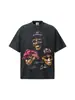 Camiseta de Manga Corta para Hombre 2026 Primavera/Verano Bulls Tres Estrellas Copo de Nieve Estampado Digital Peso Pesado Cuello Redondo Hombros Caídos