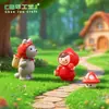 Paisaje en Miniatura Lindos Dibujos Animados Caperucita Roja y Lobo Abuela Figuras, Decoración de Jardín DIY Accesorios Colgantes, Pequeños Adornos