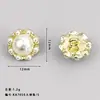 Botones Redondos de Perla y Flor, Botones Pequeños Exquisitos Estilo Chanel, Botones de Pedrería para Camisas de Primavera y Verano, Accesorios DIY