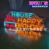 Letrero de mano luminoso feliz cumpleaños Pantalla LED Letrero de valla Letrero de letra Bar KTV Atrezzo de ambiente Personalización