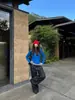 Jeans bordados estilo americano Yuyi para mujer, nueva colección de otoño, pierna ancha holgada, adelgazantes, tiro bajo, pantalones rectos hasta el suelo 23001