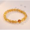 Pulsera de cristal natural citrino de riqueza nocturna, pulsera de cuentas de la suerte para mujer, pulsera chapada en oro de plata esterlina S925, generación de cabello