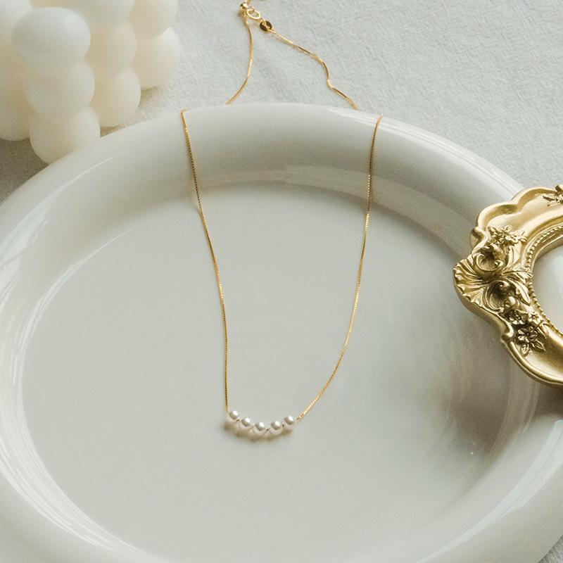 S925纯银奥地利施家珍珠项链小众高级感简约个性珍