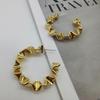 Europa y Estados Unidos INS viento frío pliegue hueco tridimensional personalidad dulce fresco simple fácil de armar aretes de aguja de plata 925 aretes