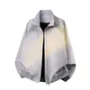 Jaqueta Masculina Nova de Primavera Tendência Estilo Americano Desconstruída Gola Alta Jaqueta de Baseball Moda Roupa Externa Masculina