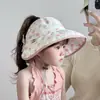 Sombrero de Sol para Niños, Estilo Verano Delgado, Ala Ancha, Sombrero de Copa Abierta, Niña Pequeña, Bebé Niña, Sombrero de Sol Anti-UV
