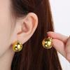 Aretes INS Europeos y Americanos frígidos semiesféricos temperamento populares aretes de acero inoxidable para damas
