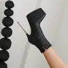 Botas Curtas Plataforma Impermeáveis Novas Salto Lantejoulas Preto Branco Clássico Adulto