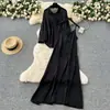 Elegante Conjunto de Dos Piezas para Mujer Estilo Perezoso de Nicho Ropa Exterior Camisa Chaqueta Delgada Holgada de Manga Larga Protección Solar con Tirante de Vestido