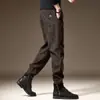 Calça Nova Masculina Outono e Inverno, Calça Harem Casual Solta Versátil Espessada de Veludo Masculina, Calça Quente de Inverno