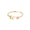 Anel de letra AliExpress 26 letras AZ banhado a ouro 18K anel neutro anel de dedo criativo joias por atacado