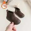 Botas de moda infantil, coleção outono e inverno: botas confortáveis, de sola macia, para tornozelo para meninos, botinhas estilo Martin para bebês, botas de algodão estilosas e retrô para meninas