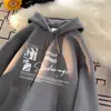 Sudadera Retro Americana para Hombre Otoño e Invierno 2025 Nueva de Terciopelo Grueso Engrosada Juvenil Holgada con Capucha Chaqueta