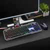 Teclado e Mouse Luminous T25 com Fio Limo Conjunto de Teclado e Mouse de Metal Teclado Mecânico Suspenso com Backlight Jogo Escritório