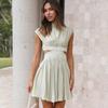 2023 primavera y verano nuevo ropa de mujer de comercio exterior europea y americana Amazon AliExpress cintura alta sin mangas cuello falda vestido