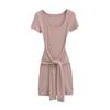 Vestido de Diseño Nicho con Correa de Sensación de Falso Dos Piezas Verano para Mujer Chica Caliente Cintura Ajustada Estilo Casual Camiseta de Manga Corta Falda