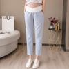 Toma real 2022 pantalones para mujeres embarazadas primavera y verano ropa exterior delgada moda cintura baja leggings de primavera y otoño algodón y lino pantalones de pierna ancha