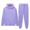 Conjunto esportivo masculino para comércio exterior, moletom de fleece cor sólida quente para outono e inverno, moletom esportivo de corte solto