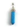 Bestseller Transfronterizo de Amazon Colgante de Columna Hexagonal Doble Punta 10*40mm Prisma Hexagonal Aventurina Azul Cuarzo Rosa