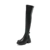 Botas Largas Elásticas Botas Gruesas Pole Dance Botas Finas Nuevos Tacones Altos 43 Botas Tipo Calcetín Comercio Exterior Estilo Coreano 33 Manga Larga por Encima de la Rodilla Mujer