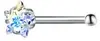 Tachuelas para nariz de acero inoxidable con forma de corazón y estrella más vendidas transfronterizas, barra en S, barra en L, barra curva, joyería para nariz incrustada con diamantes, al por mayor en stock